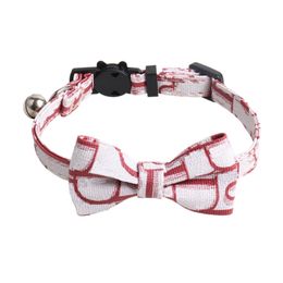 PU Leather Pets Collars Cute Bow Knot Teddy Collar Indoor Outdoor Durable Designer Schnauzer Bulldog Collar
