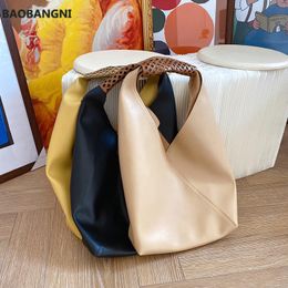 Designer- Large Capacity Shoulder Bags for Women Handbags Soft PU Leather Travel big totes ladies Hand Bag female Compound bag black