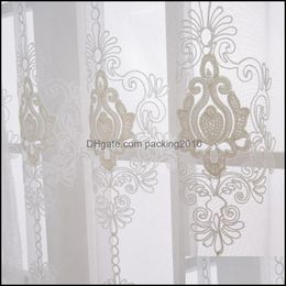 Curtain & Drapes Home Deco El Supplies Garden European American Style Light Luxury Embroidered White Lace Window Decor Curtains For Living D