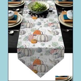 Table Runner Cloths Home Textiles & Garden Modern Floral Tablecloth Thanksgiving Design Pumpkin For Wedding El Party Runners Decoration 2201