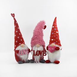 Valentines Day Gnomes Dolls Love Faceless Gnome Favours For Birthday Present Home Valentines Day Decorative Doll Ornaments w-00596