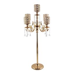 Home Decoration Gifts 5 Arms Pillar Candelabra Centrepiece Candlesticks for Wedding Birthday Housewarming Festival Dining(Gold)