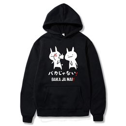 Anime Baka Rabbit Hip Hop Hoodies Men Harajuku Fashion Streetwear Hooded Sweatshirt Hoodie Tops Clothing Y0104