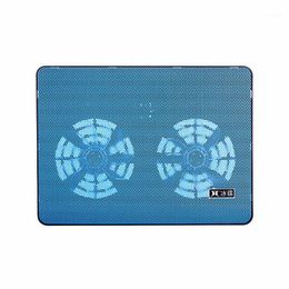 Laptop refrigerar ventilador duplo fãs refrigerador de alto desempenho laptop com dois suportes portas USB para laptops sob 17 polegadas azul1