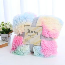 New Style Long Blanket 8 Colors Tie-Dyed Double-Sided Thickening Winter Soft And Warm