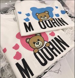 Baby Boy Girl T-shirts Summer Shirt Tees Cotton Cartoon Tops Animal Bear Print Short Sleeve Newborn Kid