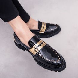 Fashiondress Shoes outdoor Leather Casual Loafers Men Comfortable Temperament Leather working Business Slip-On men Shoes