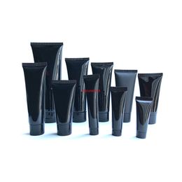 10g-80g black Plastic Soft Tube Cosmetic Facial Cleanser Hand Cream Shampoo Packing Squeeze Hosepipe Bottles Free Shippingbest qualtity