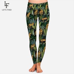 New Warm Leggings Women 3d Leopard Tree Leaf Full Print Plus Size Leggings Mid Waist High Elasticity Workout Trousers Leg0091 201202