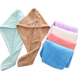 Coral velvet dry hair cap factory direct fast absorbent microfiber drying hair caps quick-drying shower one generation 6 colors