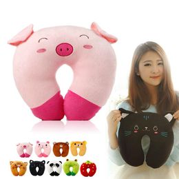 U-shaped Cartoon Animal pillow Car Headrest Doll Decorative Cushion Throw Pillow With Inner Home Decor Sofa