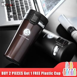 Hot Quality Double Wall Stainless Steel Vacuum Flasks 360ml 380ml Car Thermo Cup Coffee Tea Travel Mug Thermol Bottle Thermocup 201204