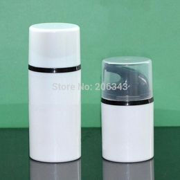 50ML plastic airless lotion bottle black pump white/clear lid for lotion/emulsion/serum/anti-UV sunscreen cream skin care
