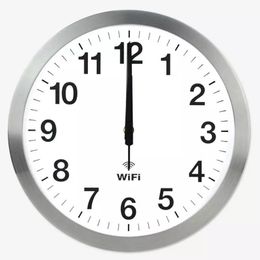 Mute Wall Clock Stylish Smart WIFI Automatic Time Synchronization Modern Minimalist Living Room Quartz Home