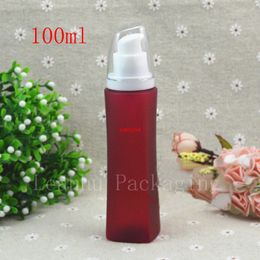 100ml emulsion bottle beak pump head gel sunscreen BB cream nude make-up packaging red frosted ,personal caregood package