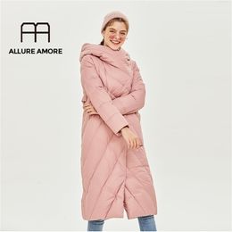 Allure Amore Long Women White Duck Down Jacket Windproof Quilted Coat With Hood Parka Lightweight Puffer Clothes AA1906313 201209