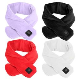 1pcs Winter Pure Colour Unisex Neck Scarf Smart Heating Safety Wrap Temperature Adjustable Warm Cycling Caps & Masks