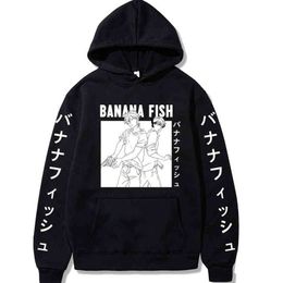 2021 Manga Banana Fish Unisex Hoodie Anime Ash Lynx Printed Hip Hop Streetwear Casual Sweatshirt Homme H1227