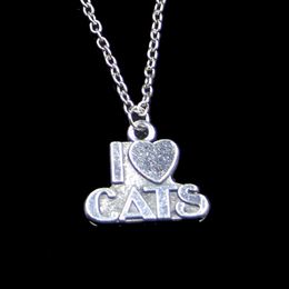 Fashion 23*21mm I Love Cats Pendant Necklace Link Chain For Female Choker Necklace Creative Jewelry party Gift