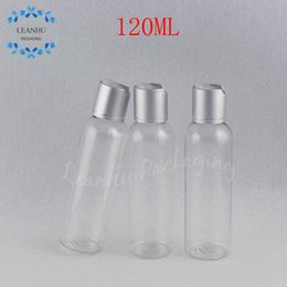 120ML Transparent Round Shoulder Plastic Bottle , 120CC Lotion / Toner Packaging Empty Cosmetic Container