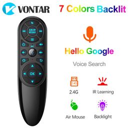 Q6 Pro Voice Remote Control 2.4G Wireless Air Mouse with Gyroscope Backlit IR Learning for Android TV Box h96 x96 max plus X1 X3
