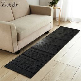 Zeegle Wood Pattern Carpet Rectangle Carpet For Living Room Area Rug Anti-slip Bedroom Mats Kitchen Carpet Sofa Table Floor Mats 201225