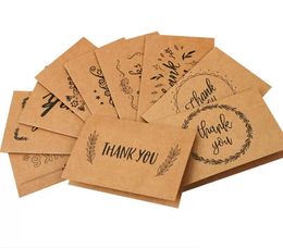 2022 new Thank You Notes, Kraft Paper Bulk Thank You Cards Set Blank on The Inside, Includes Thank You Cards and Envelopes