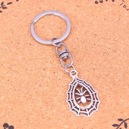Fashion Keychain 35*20mm spider cobweb halloween Pendants DIY Jewelry Car Key Chain Ring Holder Souvenir For Gift
