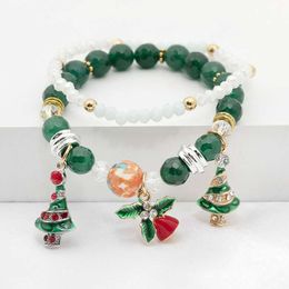 Foreign trade Christmas gift bells snowman double elastic bracelet women wholesale