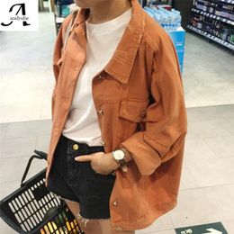 Women's Jackets Wholesale- 2021 Harajuku Women Coat BF Wind Denim Sand Washing Candy Jacket Colour Banban 4 Colours The Size S-XL Jaqueta Femi