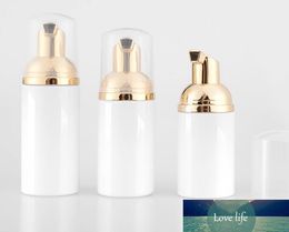 1pcs Empty 30ml/60ml cosmetic facial Cleanser wash cream Plastic pet liquid soap Foam bottle with golden foamer pump