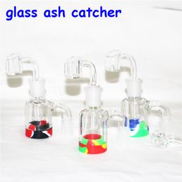 hookahs wholesale glass ash catcher 4mm quartz banger 14mm 18mm Male Female joint bubbler ashcatcher water bong Silicone Container