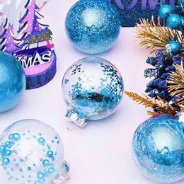 30pcs 60mm Christmas Ball Transparent Christmas Tree Ornaments Combination Hanging Navidad Xmas Home Party DIY Decoration Items 201203