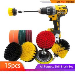 15pcs Drill Brush Power Scrubber Brush Cleaning Attachment Kit With Extender For Bathroom Surfaces Tub, Shower, Tile jlldYN