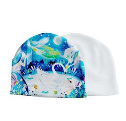DHL50pcs Sublimation DIY Blank White Kids Keep Warm Cap Winter And Autumn Thermal transfer printing