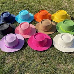 2022 New Fashion Pearl Knitted Hat Foldable Beach Sun Hat UV Protection Fedoras Jazz Caps Circle Yarn Straw Hats