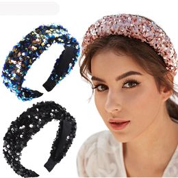 Fashion Sequin Decor Headband Women Elegant Bezel Headdress Shiny Colour Rim Head Hoop New Retro Tiara