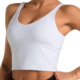 Women Tanks Sports Bra Camisole Removable Wirefree Padded Bra Yoga Tank Tops Fitness Workout Running Top