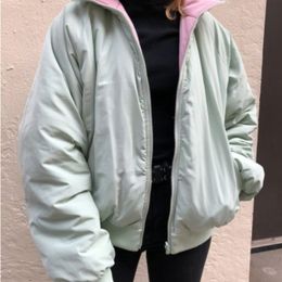 Oversize Girls Elegant Cotton Padded Jackets Winter Fahsion Ladies Casual Bomb Warm Coats Streetwear Women Outfits Chic 201210
