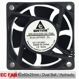 hydraulic fan UK - Fans & Coolings Gdstime 60mm 6cm 60x60x25mm Hydraulic Dual Ball Bearing AC 110V 120V 220V 240V EC Cooling Fan1