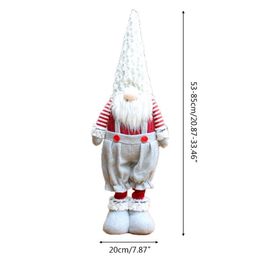 Handmade Christmas Elf Decoration Retractable Standing Swedish Gnome Tomte Doll 201204
