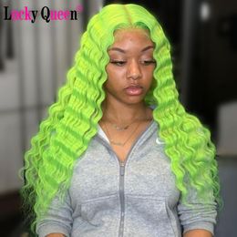 lace front wig green