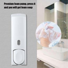 600ml Manual Foam Soap Liquid Dispenser Wall Mount Sanitizer Shampoo Soap Bottle Lotion Pump Container for Bathroom Washroom Y200407