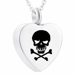 Halloween Skull Stainless Steel Heart Jewellery Pendant Necklace Festival Halloween Party Keepsake With Fill Kit Package bag