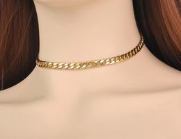 Titanium Stainless Steel Link Chain Necklace For Men Women Hiphop/Rock Curb Cuban Choker Vintage Necklace