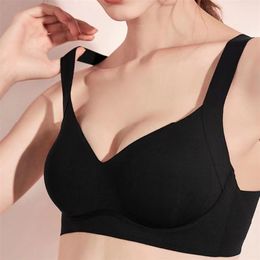 Sexy Nude Seamless Top Women's Underwear Gathered Up, Wide Shoulder Strap Bra, Anti-sagging Comfortable Bra 220311