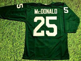 Custom Football Jersey Men Youth Women Vintage 25 McDONALD 3/4 SLEEVE Rare High School Size S-6XL or any name and number jerseys