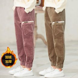 Girls' corduroy pants 4-13 years old children's casual pants autumn and winter velvet thickening girls Korean corduroy trousers LJ201019