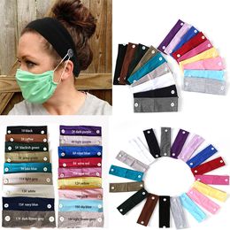 Women man Face Mask Headband Holder Adult Sports Solid Colour Headbands With Button Ear Savers Headband Hairband Face Cover Hair Accessories