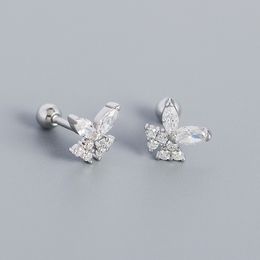 Authentic 925 Sterling Silver Stud Earring For Women Clear CZ Zircon Animal Earrings Ear Bone Fine Jewellery